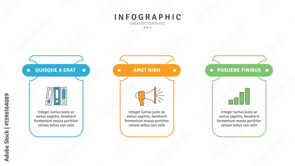 Poster business infographic template with modern design elements and icons in vector