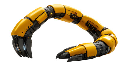 Robotic Arm in Action Futuristic Yellow and Black Mechanical Limb with Precision Engineering