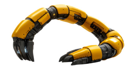 Robotic Arm in Action Futuristic Yellow and Black Mechanical Limb with Precision Engineering