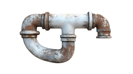 Rusty Industrial Pipe Fitting Weathered Metal Connector for Plumbing and Mechanical Applicatio