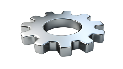 Shiny Metallic Gear Icon for Technology and Engineering Projects