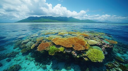 Naklejka premium Vibrant coral reef ecosystem