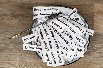 Word salad jumble of words and phrases