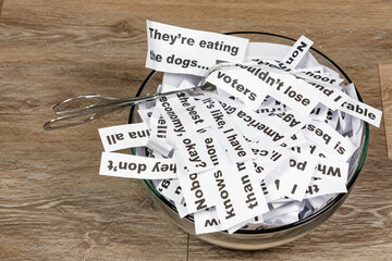 Word salad jumble of words and phrases