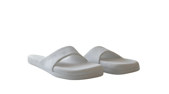White Comfortable Slippers on Black Background Ideal for Relaxation and Casual Wear