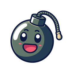 Cute Cartoon Bomb Illustration – Playful Explosive Icon