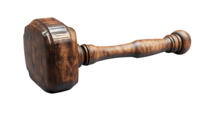 Wooden Gavel for Legal Proceedings and Auctions  HighQuality Rendered Image of a Judges Hamm