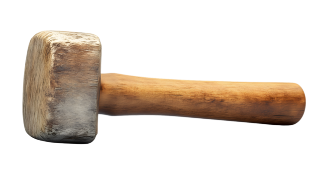 Wooden Mallet Tool Isolated on Black Background  Perfect for DIY Construction and Craft Proj