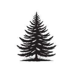 Obraz premium Spruce Tree Vector Silhouette, Elegant Evergreen Tree Outline, Nature-Inspired Clipart for Wall Art, Logos, Stickers, Apparel, Digital Prints, Crafts, Posters, and Home Decor.