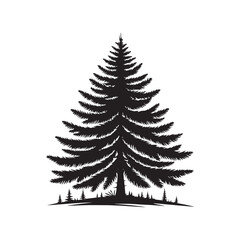 Obraz premium Spruce Tree Vector Silhouette, Elegant Evergreen Tree Outline, Nature-Inspired Clipart for Wall Art, Logos, Stickers, Apparel, Digital Prints, Crafts, Posters, and Home Decor.