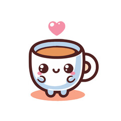 Cute Coffee Cup Illustration – Adorable Hot Beverage Icon