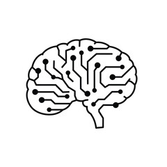 Digital Brain Circuitry Technology Modern Artificial Intelligence Concept Design Illustration
