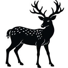 Wild deer silhouette vector illustration mammal