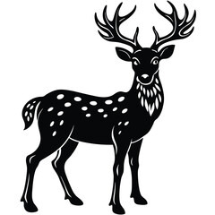 Obraz premium Wild deer silhouette vector illustration mammal
