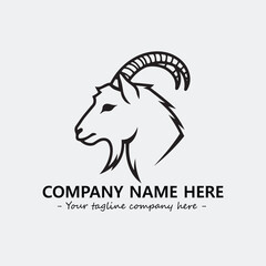 Head of goat illustration black and white for logo company vector image
