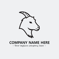 Head of goat illustration black and white for logo company vector image
