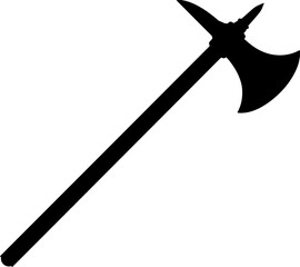 Black and White Battle Axe Icon – Medieval Weapon Art