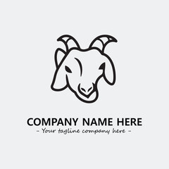 Head of goat illustration black and white for logo company vector image

