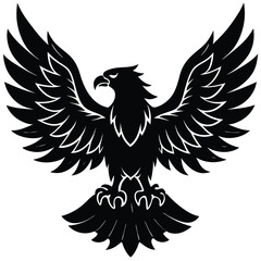 Black eagle silhouette vector illustration features tribal wing design