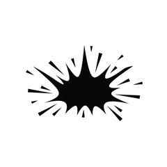 Black Abstract Explosion Shape With Rays Vector Design Element On White