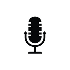 Vintage Microphone Vector Icon Isolated On White Background Illustration For Podcast Or Karaoke
