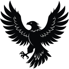 Black eagle silhouette vector illustration features tribal wing design