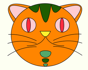 vector of a cute cat face graphic characters
