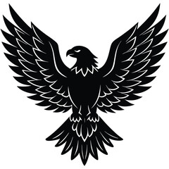 Black eagle silhouette vector illustration features tribal wing design