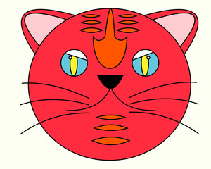 vector of a cute cat face graphic characters