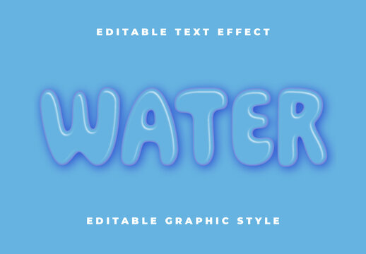 Blue Light Bubbly Font Smooth Rounded Text Effect