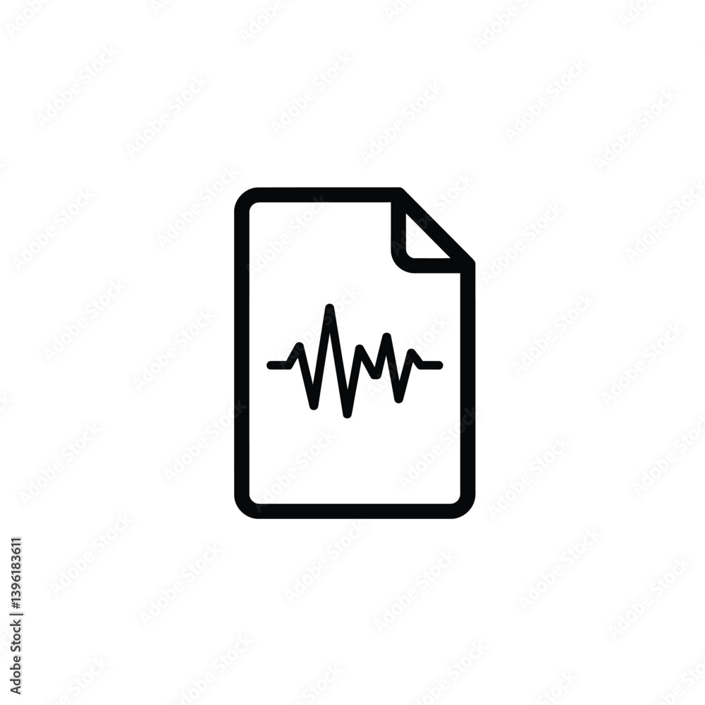 Poster audio file icon vector illustration for sound wave graphics and music concepts