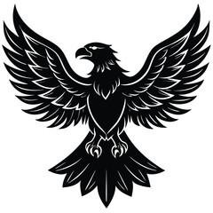 Black eagle silhouette vector illustration features tribal wing design