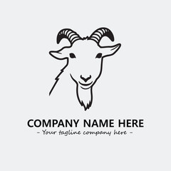 Head of goat illustration black and white for logo company vector image
