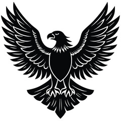 Black eagle silhouette vector illustration features tribal wing design
