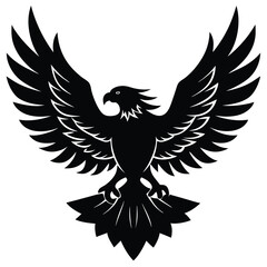 Black eagle silhouette vector illustration features tribal wing design