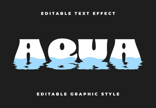 White And Blue Water Font Liquid Mirrored Text Effect