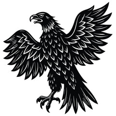 Obraz premium Black eagle silhouette vector illustration features tribal wing design