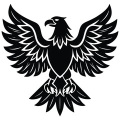 Black eagle silhouette vector illustration features tribal wing design