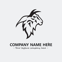 Head of goat illustration black and white for logo company vector image

