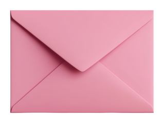 3d pink envelope on a transparent background, minimalistic design