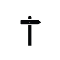 Simple Black Signpost Direction Arrow Guiding Navigation And Location Icon Symbol