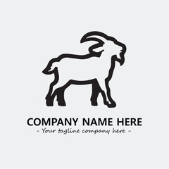 Head of goat illustration black and white for logo company vector image
