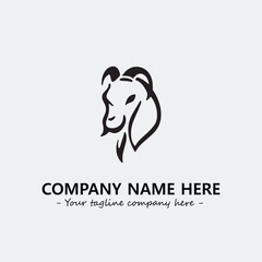 Head of goat illustration black and white for logo company vector image
