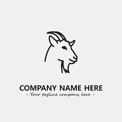Head of goat illustration black and white for logo company vector image
