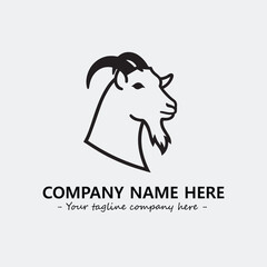 Head of goat illustration black and white for logo company vector image
