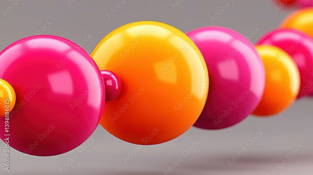 Poster vibrant spheres linked by wires symbolize the power of communication and connection in our digital w