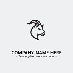 Head of goat illustration black and white for logo company vector image
