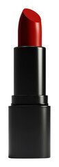 Obraz premium Red lipstick in a black tube on a transparent background