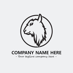 Head of goat illustration black and white for logo company vector image
