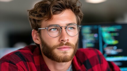 A programmer codes on a sleek modern computer, blending AI and data science for innovative software development solutions.